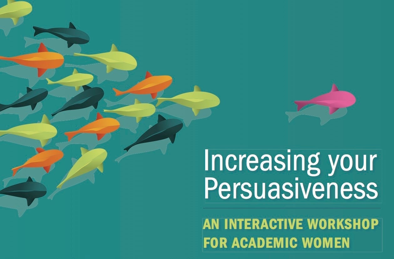 Increasing Your Persuasiveness image, showing a fish leading a school of other fish.