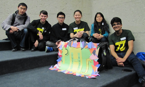 A student mathematics team poses for a group photo.