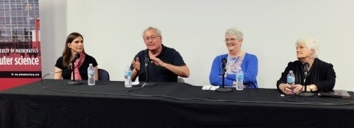 Panelists discussing the School of Computer Science's history.