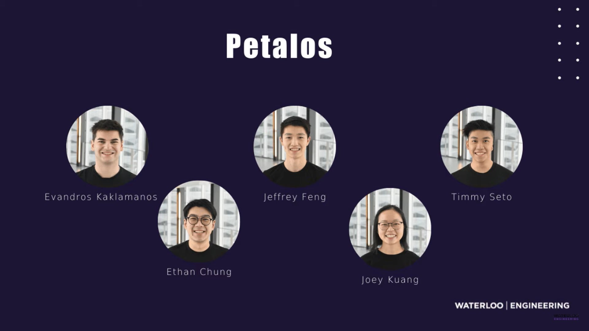 The members of Team Petalos.