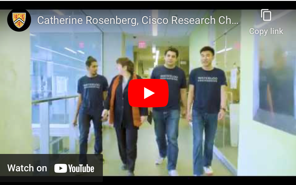 A screenshot from a Cisco Systems video featuring Waterloo students.