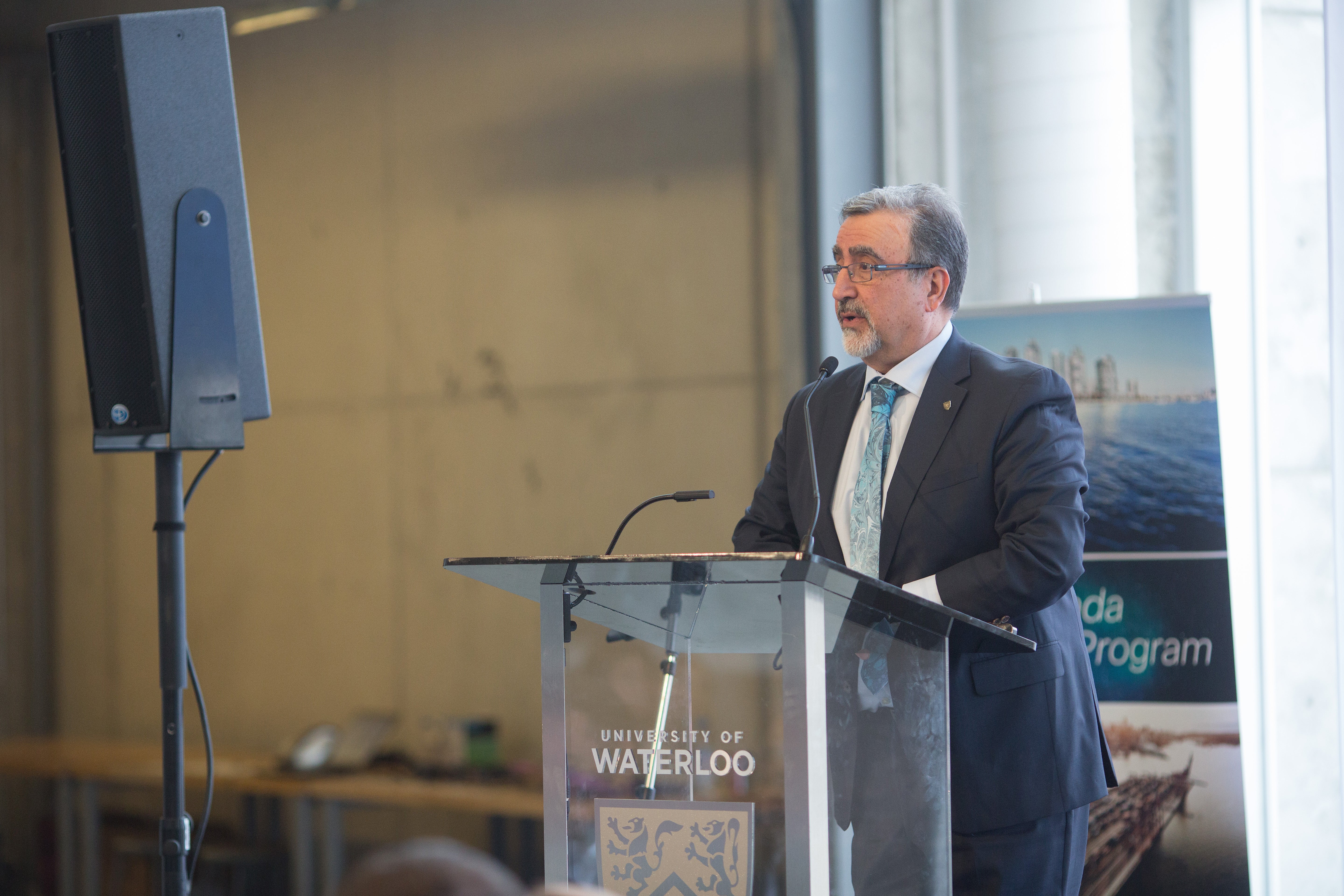 President Feridun Hamdullahpur speaks at the Cisco Systems Canada event.