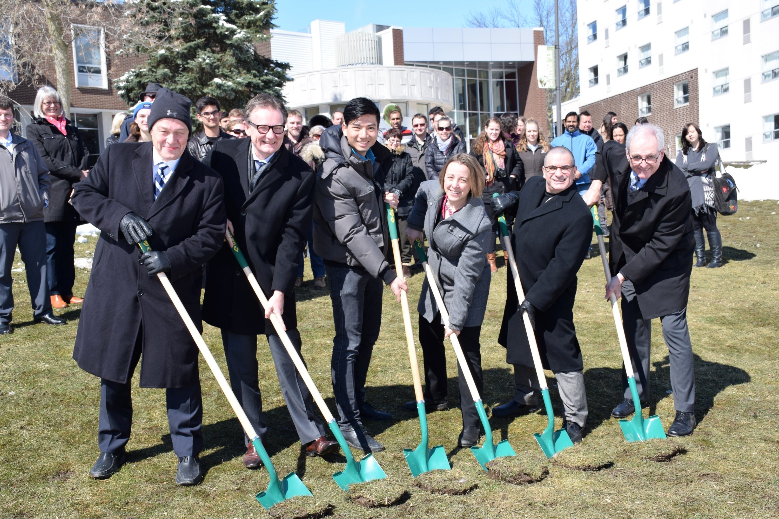 Dignitaries break ground outside St. Paul's University College.