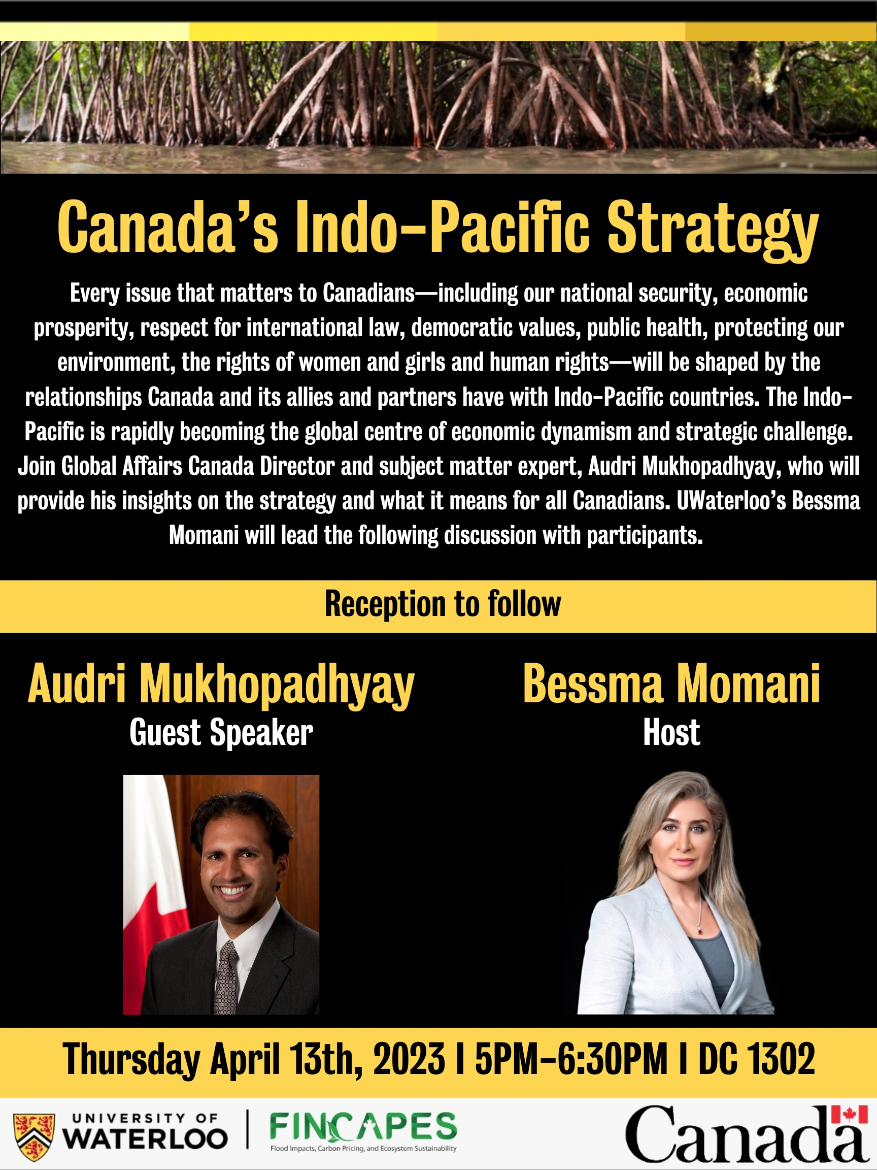 Indo-Pacific event poster featuring the two keynote speakers.