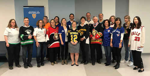 Members of the Faculty of Science wear jerseys.