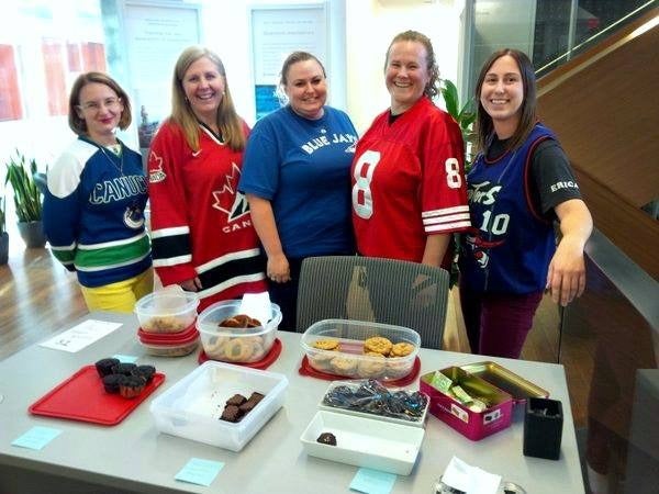 Volunteers at a United Way Bake Sale.