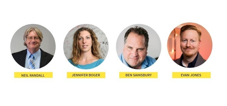 The four researchers speaking at the next Research Talks event.