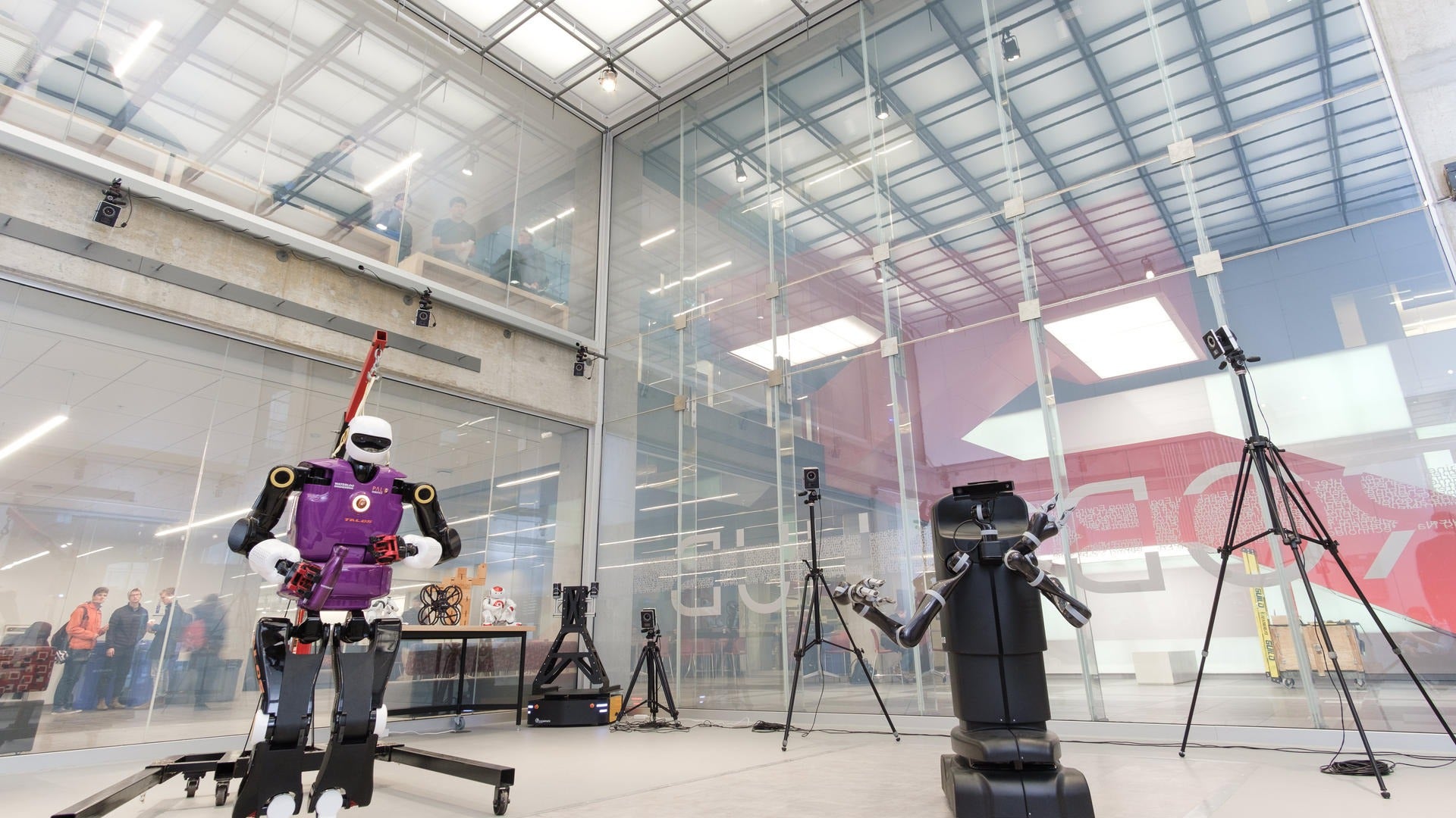 Humanoid robots in the Waterloo Robohub.