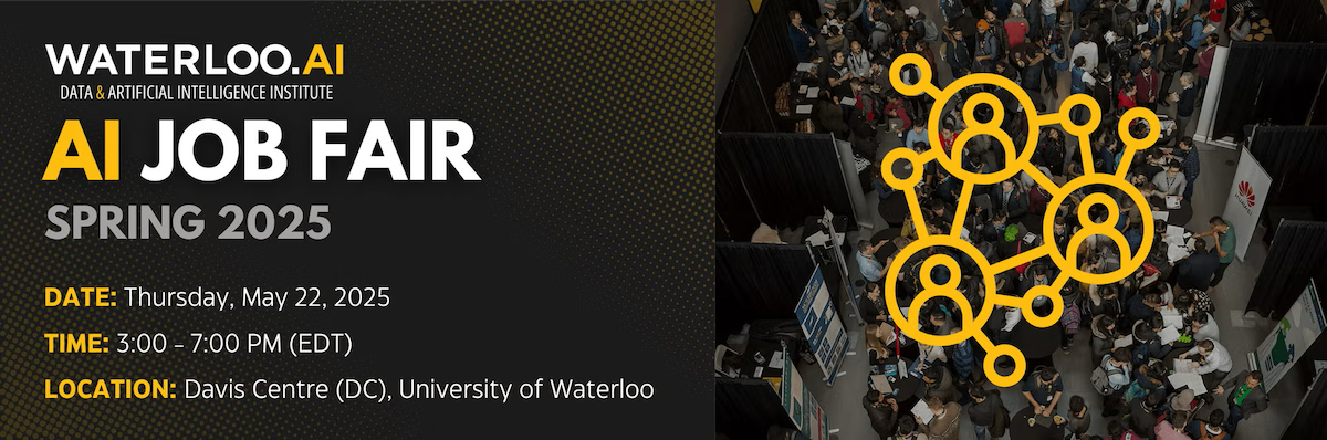AI Job Fair banner featuring a stylized network of icons.