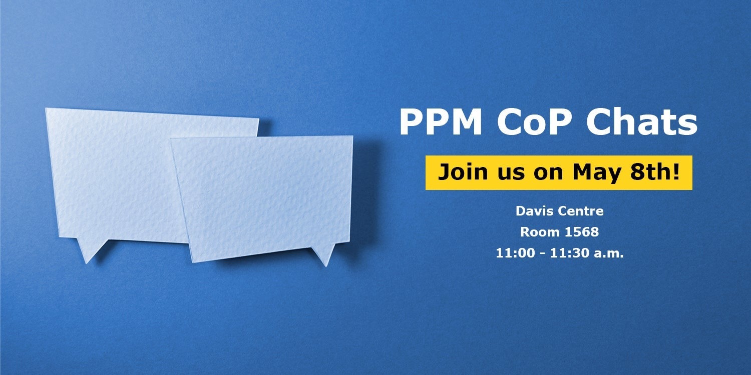 A banner image for the Community of Practice Chat session.