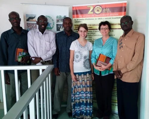 International Development students pose for group.