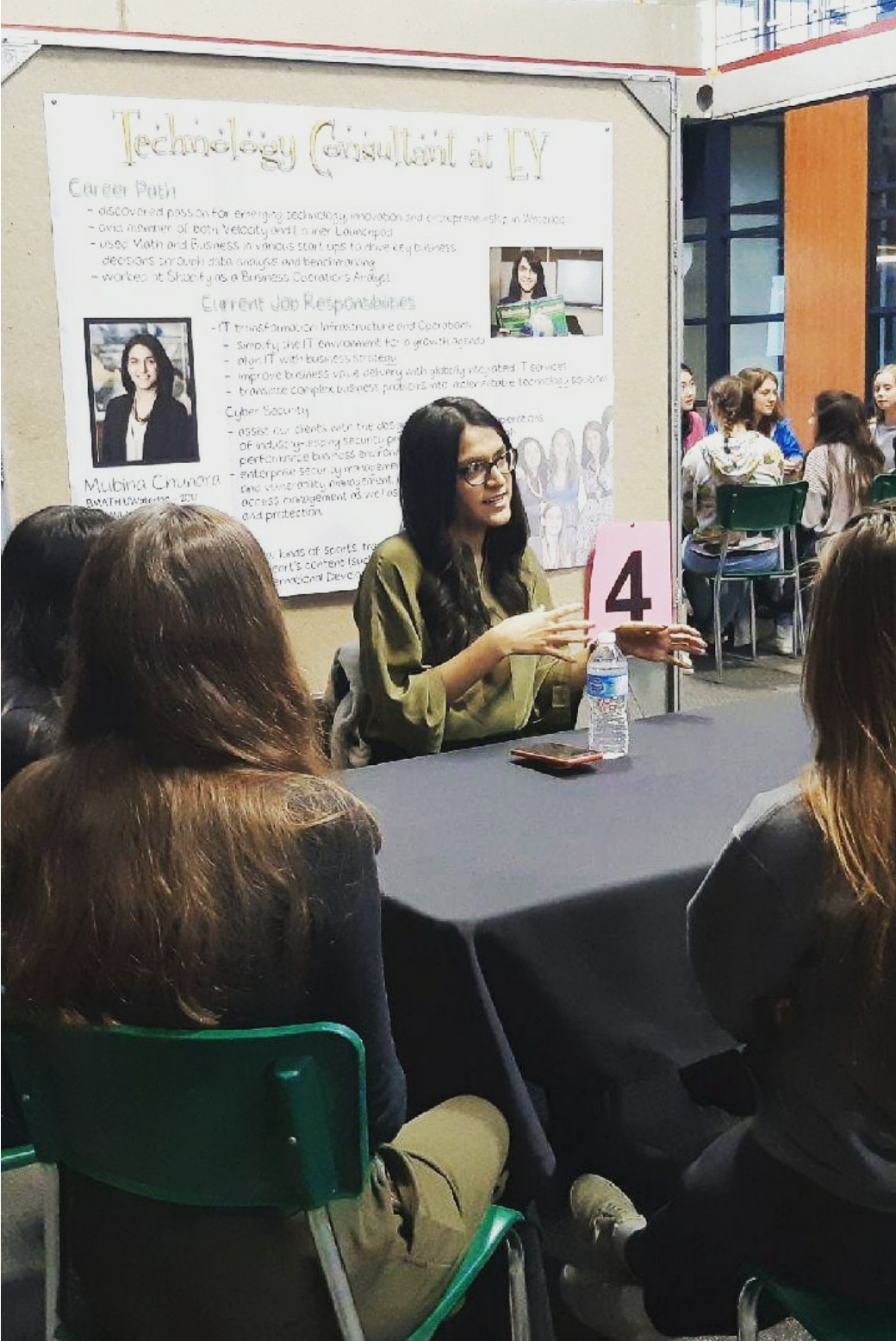 Mubina Chunari speaks with Think About Math attendees about her experiences.