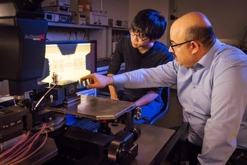 Slim Boumaiza, right, head of the Emerging Radio Systems Group (EmRG) at Waterloo Engineering, has won a prestigious NSERC award for his work on wireless networks.