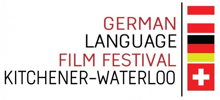 German Language Film Festival Kitchener-Waterloo and the flags of Austria, Germany, and Switzerland.