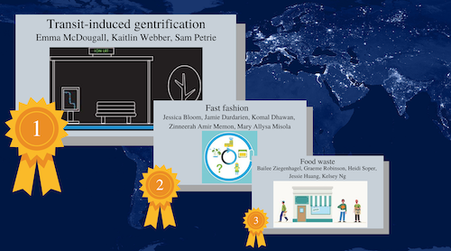 Graphic showing the three winning teams.