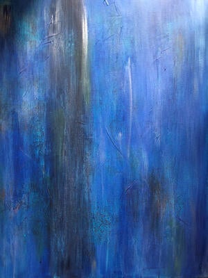 A painting by Chris Shantz entitled "Downpour."