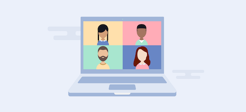 IST banner showing a laptop with zoom call participants.