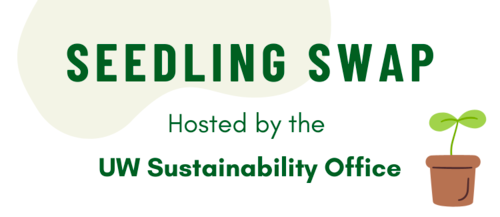 Seedling Swap banner featuring a small seedling in a flower pot.