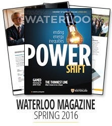 A cover of the latest University of Waterloo magazine.