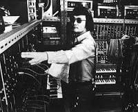 Isao Tomita, Japanese composer, with a Moog modular synthesizer.