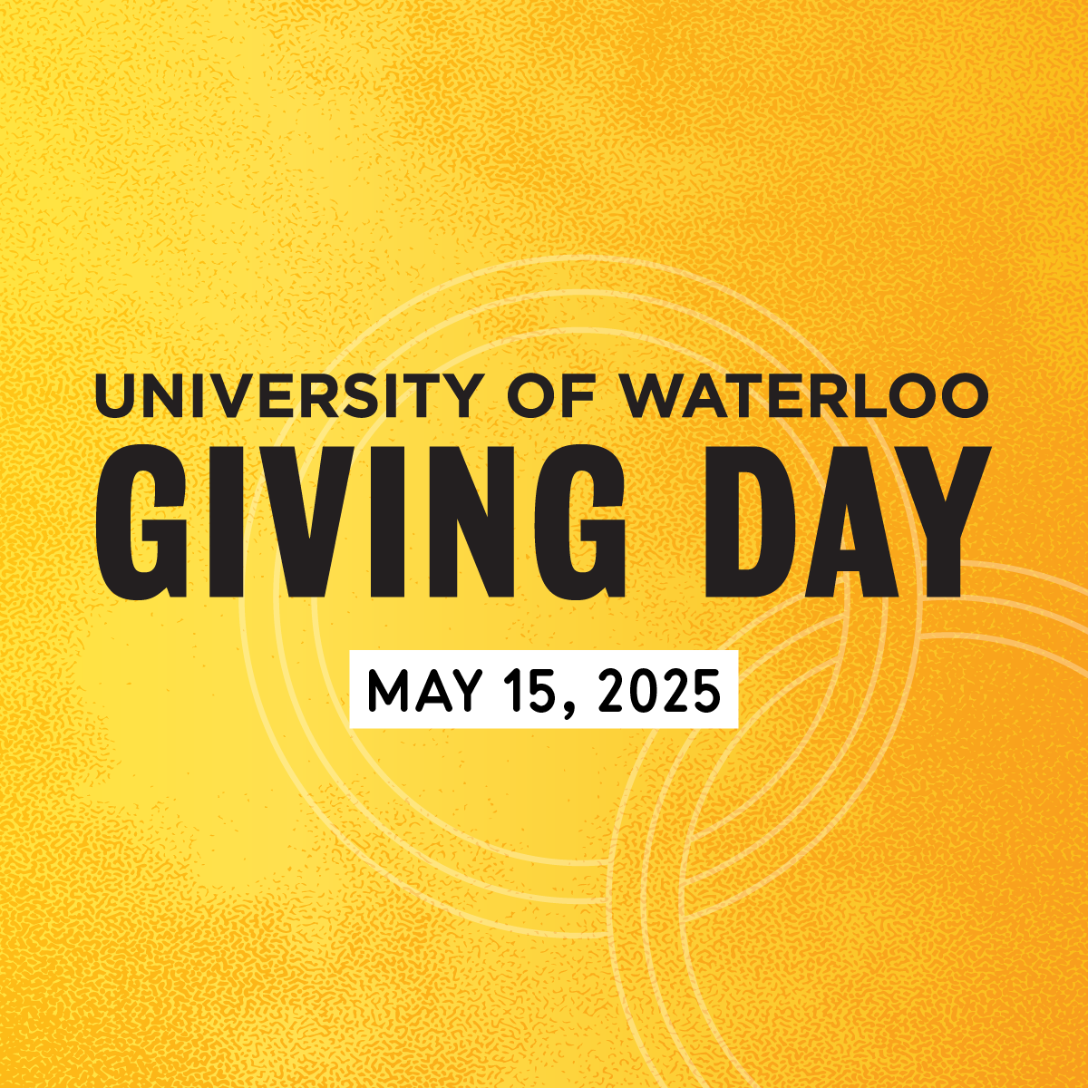 University of Waterloo Giving Day banner against a gold background.