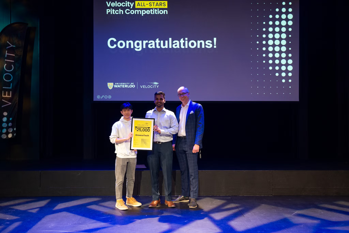 Nathan Wong, Jesh Ramesh, and John Dick at the Velocity Pitch Competition.
