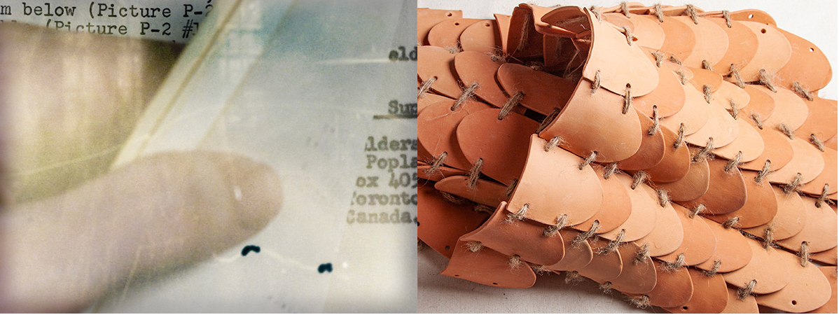 A collage of two pieces of artwork.