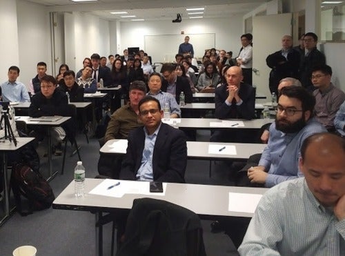 Attendees at the WatRISQ lecture in New York.