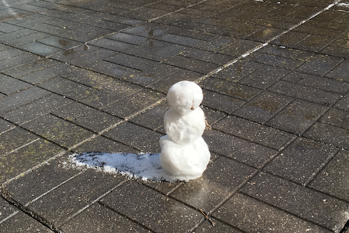 A snowman? In May?