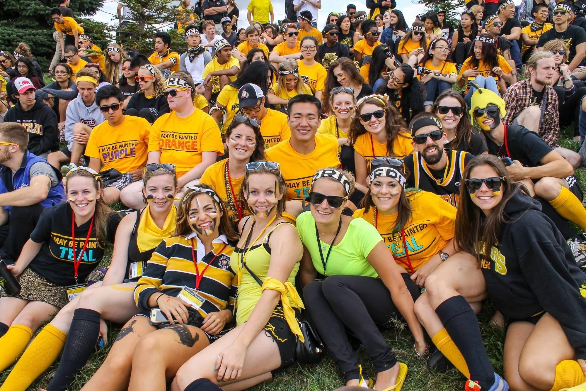 Students in Warrior regalia.