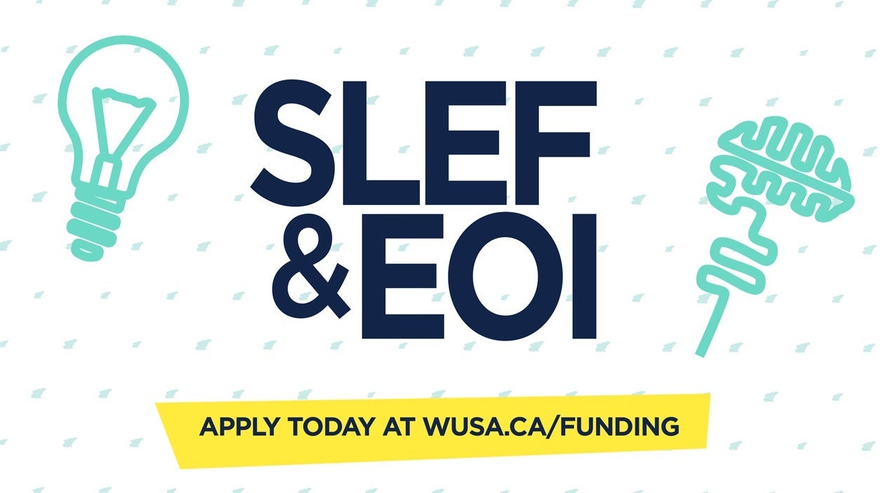 SLEF & EOI fund banner featuring a light bulb and a line-art drawing of a brain.