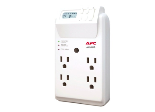 A surge protector with timer.
