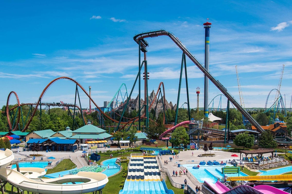 The roller coasters and water park at Canada's Wonderland.