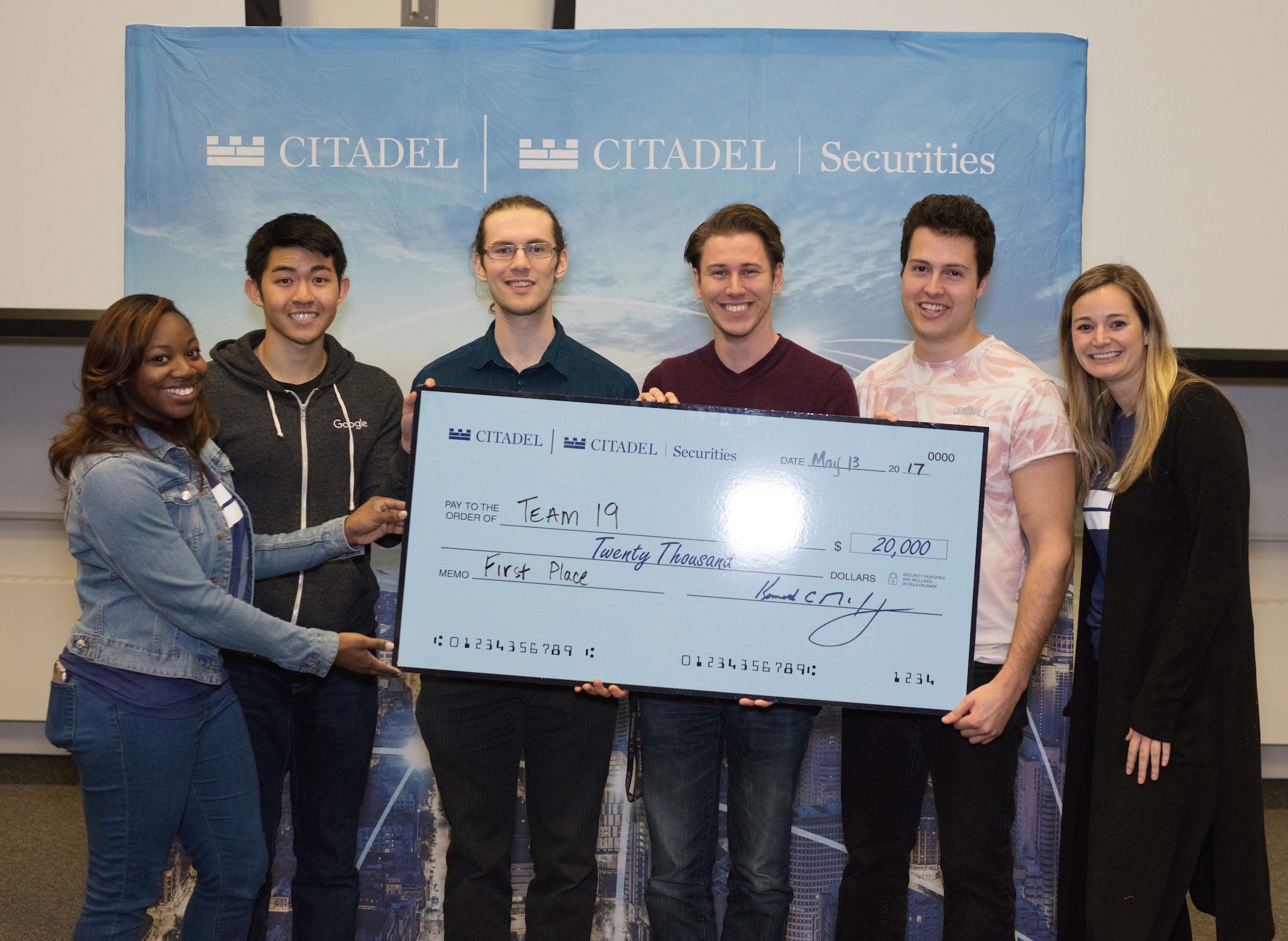 First place Waterloo Datathon winners.