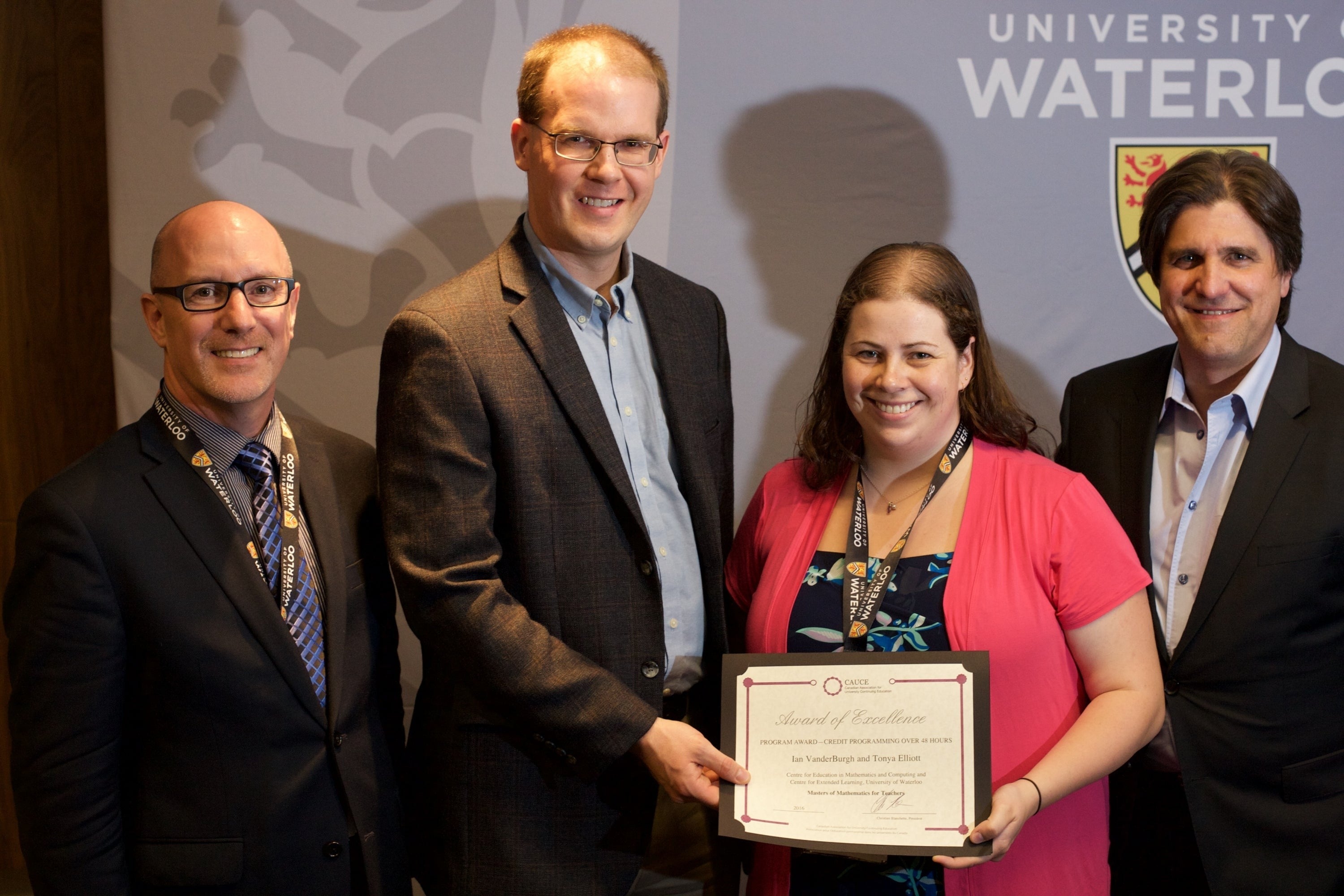 Garry Hepburn (Dean of Extended Education at the University of Manitoba), Tonya Elliott (Online Learning Consultant, CEL), Ian VanderBurgh (Director of the Centre for Education in Mathematics and Computing at University of Waterloo), Christian Blanchette (Dean, Faculty of Continuing Education at Université de Montréal).