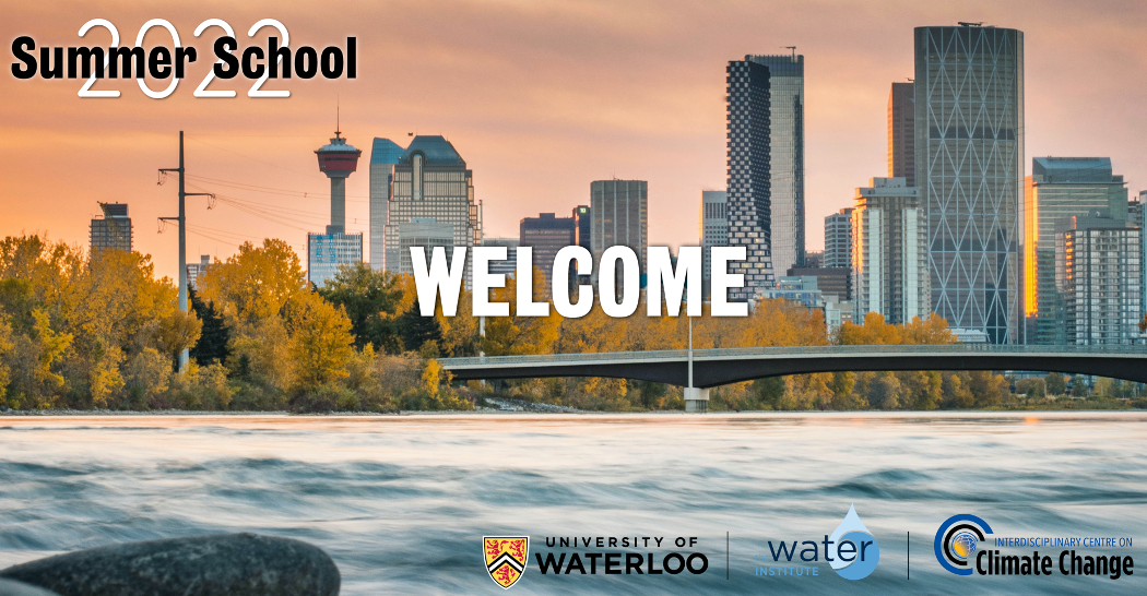 Water Institute banner with a city skyline next to a river.