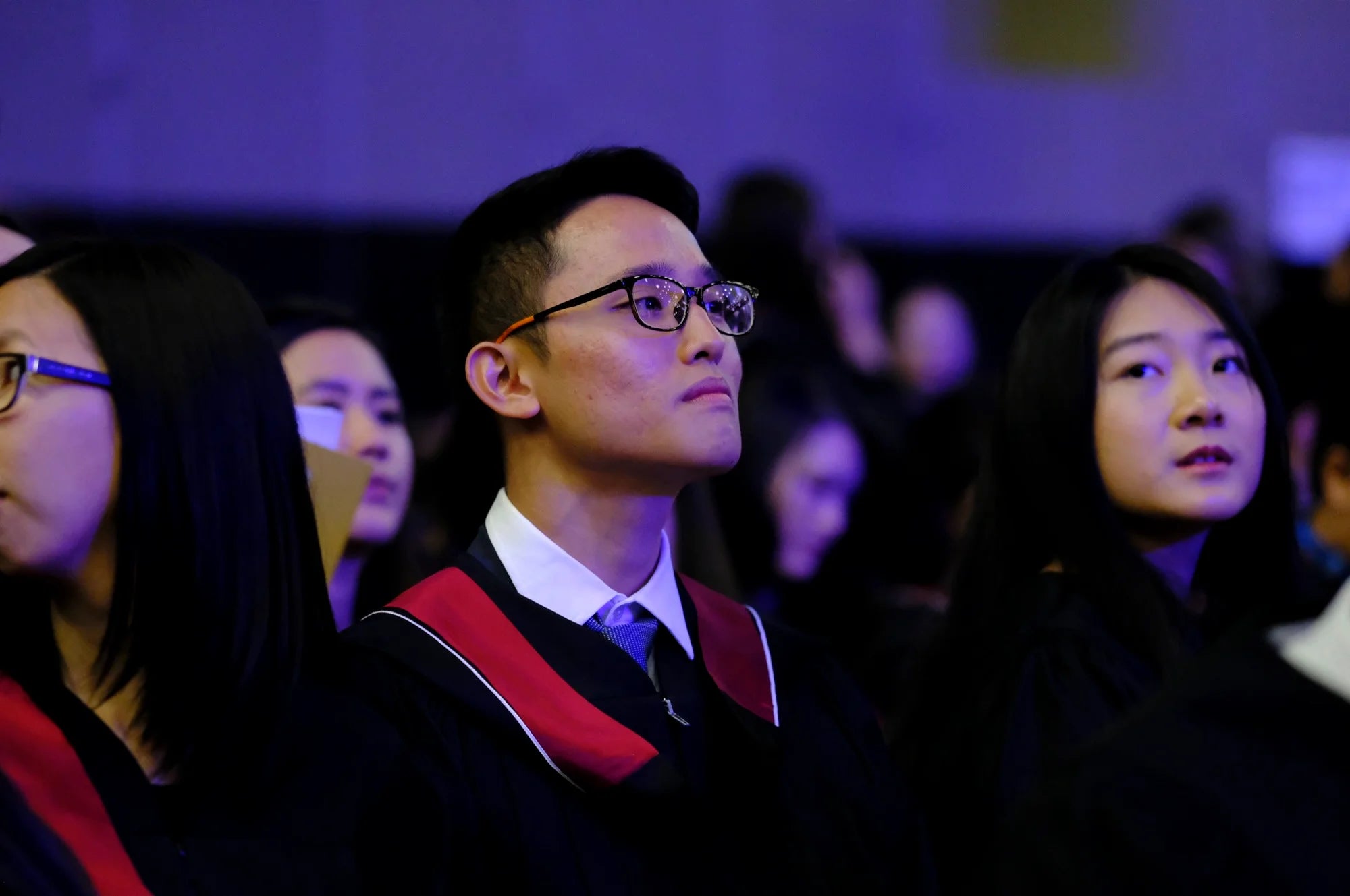 Mathematics students in their seats at Convocation.