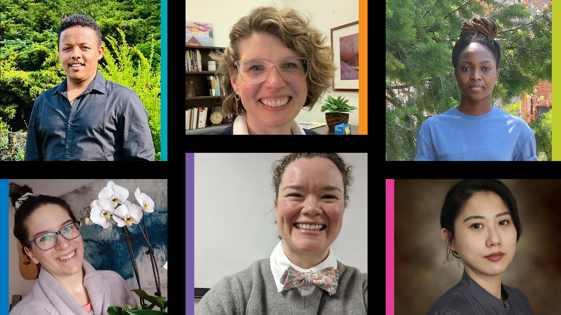 A collage of images of graduating PhD students.