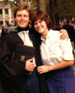 MIchael Redfearn with his diploma in 1982.