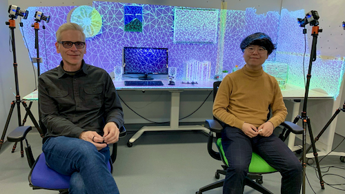 A photo of Daekun Kim with his advisor, CS Professor Dan Vogel.