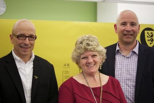 Mario Coniglio, Cathy Newell Kelly and Aldo Caputo at the 50th anniversary kickoff