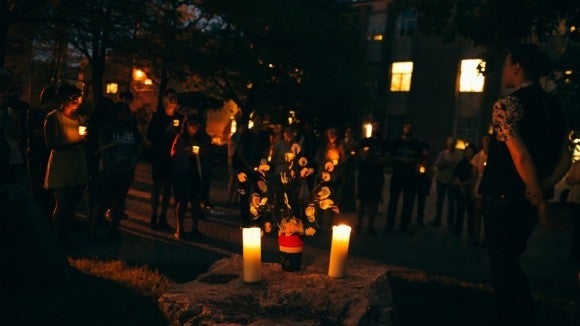 A candlelight vigil.