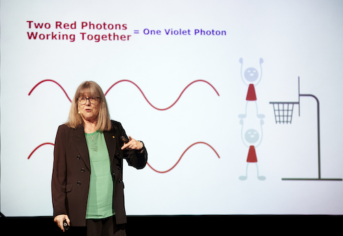 Dr. Donna Strickland delivers her Einstein lecture in Sweden.