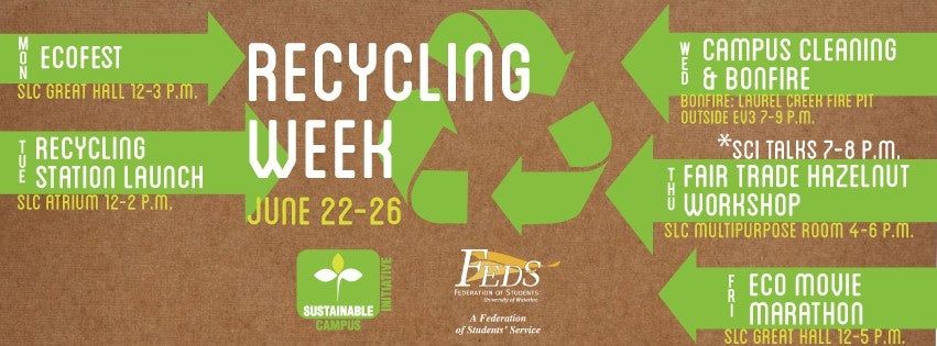 Recycling Week schedule.