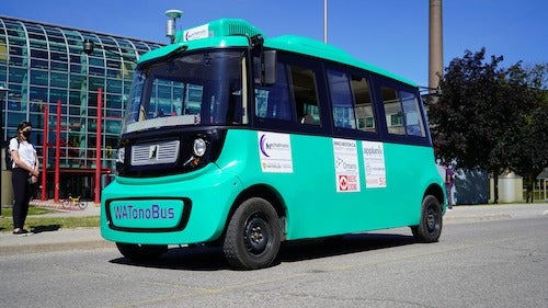 The Watonobus autonomous vehicle on Ring Road.