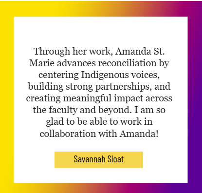 Savannah Sloat's quote about Amanda St. Marie.