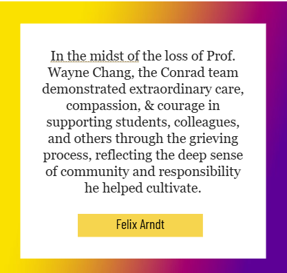 Felix Arndt's quote about Conrad team.