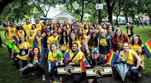 Members of Waterloo's Pride parade group.