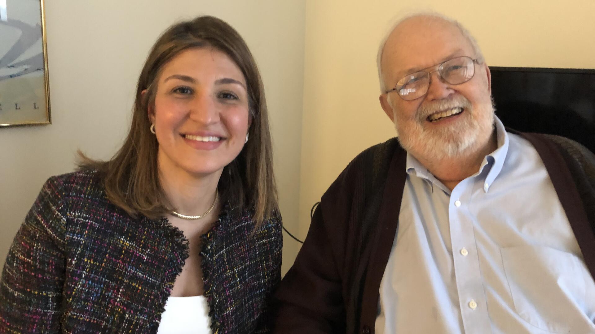 Nadine Ibrahim, the Turkstra Chair in Urban Engineering, and Carl Turkstra.