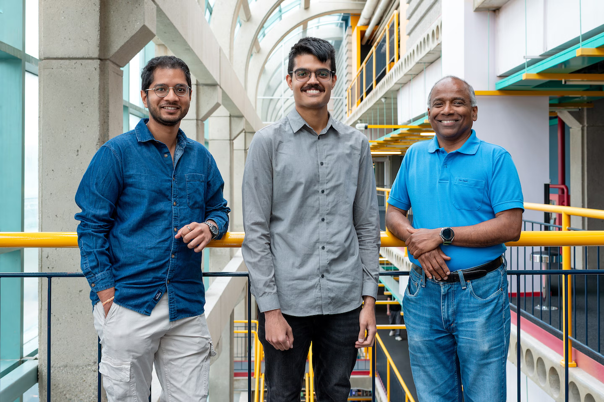 Vasisht Duddu, Anudeep Das, N. Asokan in the Davis Centre.